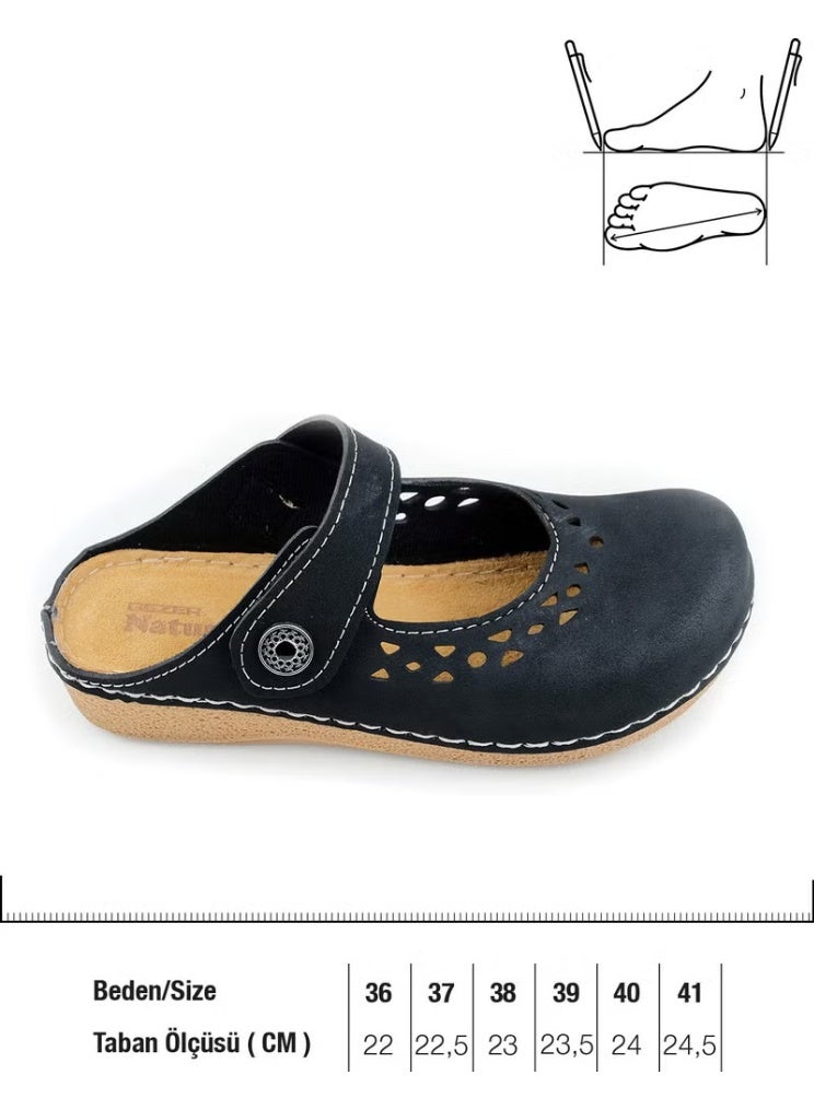 Gezer Summer Women's Insole Genuine Leather Velcro Slippers - Image 2